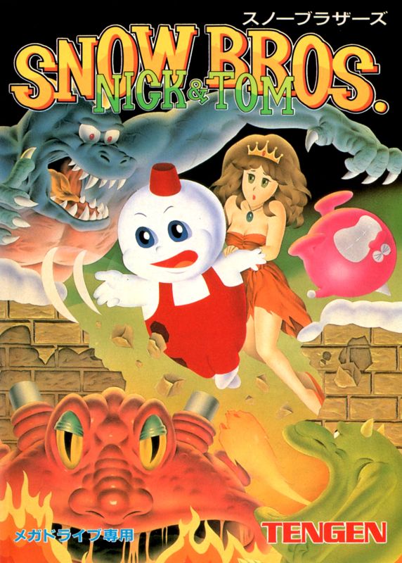 Snow Bros. box art for Sega Mega Drive